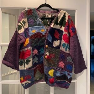 Womens Handmade Wool holiday sweater L